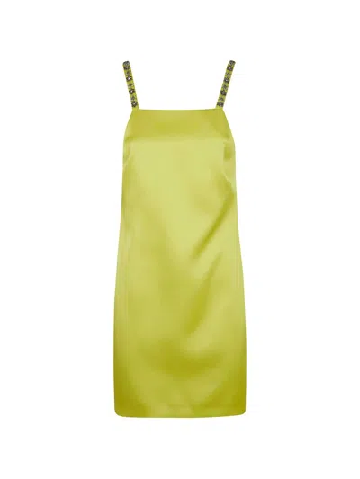 Twinset Twin-set Lime Green Polyester Viscose Elastane Dress