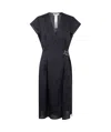Twinset Linen-blend Dress In Blue