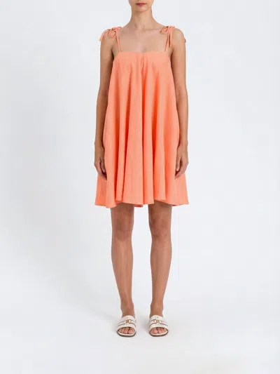 Twinset Linen Blend Dress In Orange