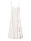 Twinset Twin-set V-neck Midi Dress With Lace-up Detailing In White