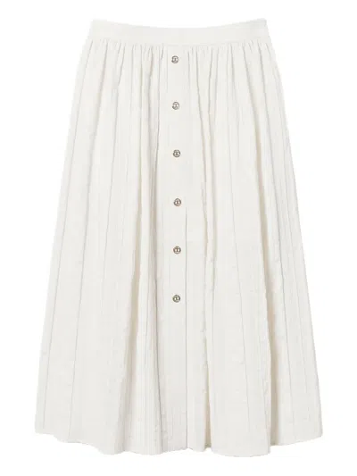 Twinset Linen-blend Skirt In White