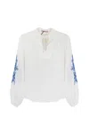TWINSET LINEN BLOUSE WITH EMBROIDERY