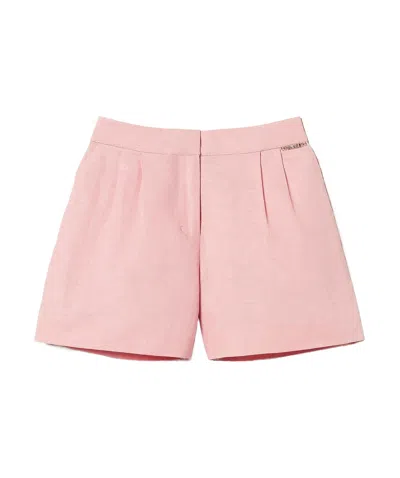 Twinset Kids' Linen-cotton Shorts In Pink