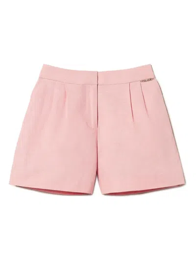 Twinset Kids' Linen-cotton Shorts In Pink