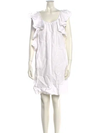 Pre-owned Twinset Linen Mini Dress In White
