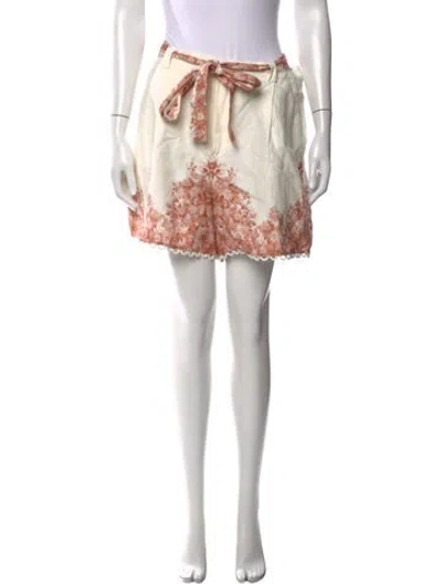 Pre-owned Twinset Linen Mini Shorts In Multicolor