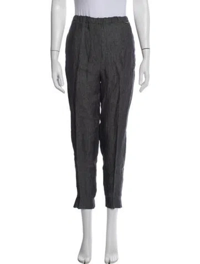 Pre-owned Twinset Linen Straight Leg Pants In Grey