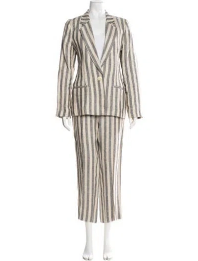 Pre-owned Twinset Linen Striped Set In Neutral