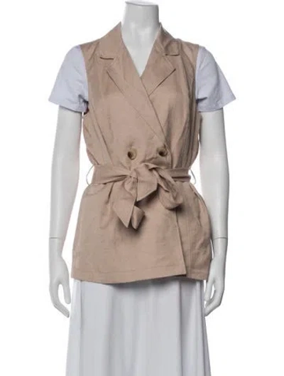 Pre-owned Twinset Linen Vest In Neutrals