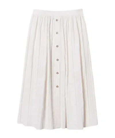 Twinset Linen-blend Skirt In White