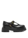 Twinset T-bar Loafers In Negro