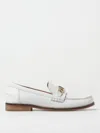 Twinset Chain-detail Leather Loafers In Weiss
