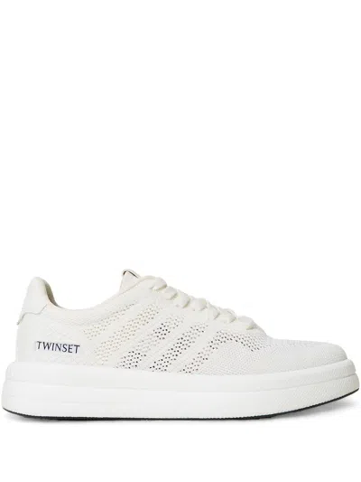 Twinset Logo-appliqué Sneakers In White
