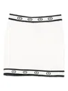 Twinset Kids' Logo-band Knitted Skirt In White