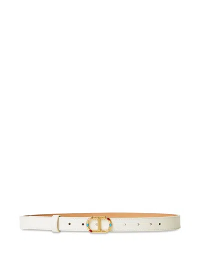 Twinset Logo-buckle Belt In White
