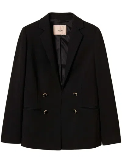 Twinset Logo-buttons Blazer In Black
