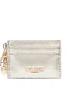 Twinset Logo-charm Card Holder In Metallic