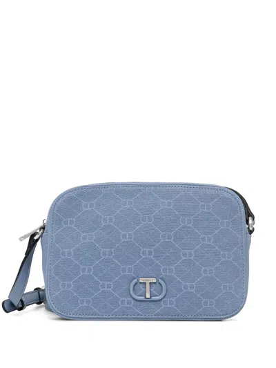 Twinset Logo Cross Body Bag In Blau