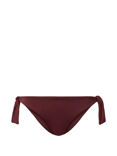 Twinset Logo-detail Bikini Bottom In Burgundy