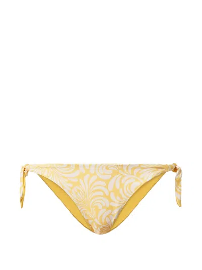Twinset Logo-detail Bikini Bottoms In Yellow