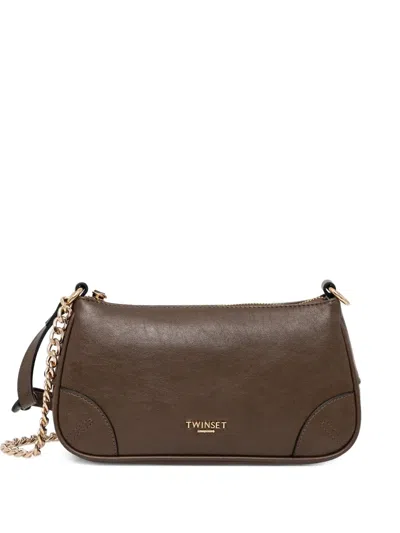 Twinset Logo-detail Cross Body Bag In Brown