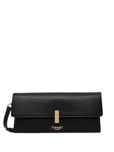 Twinset Logo-detail Shoulder Bag In Black
