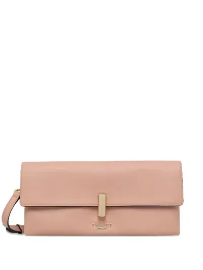 Twinset Metal-clasp Crossbody Bag In Pink