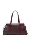 Twinset Logo-detail Shoulder Bag In Burgundy
