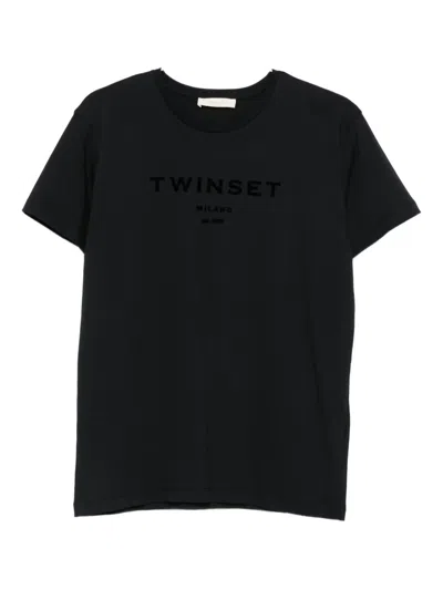 Twinset Logo-detail T-shirt In Black