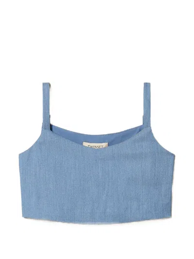 Twinset Logo-detail Top In Blue