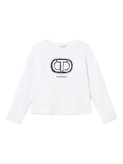 TWINSET LOGO-EMBELLISHED LONG-SLEEVE T-SHIRT