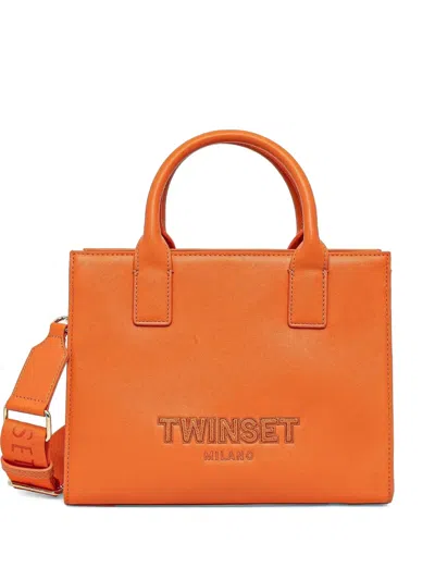 Twinset Logo-embossed Leather Tote Bag
