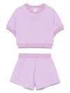 Twinset Logo-embossed Shorts Set In Purple