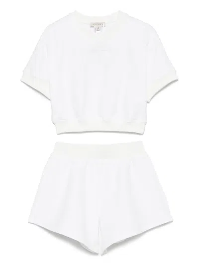 Twinset Kids' Logo-embossed Shorts Set In White