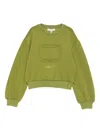 Twinset Logo-embossed Sweatshirt In Green