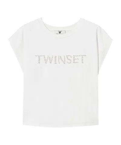 Twinset Logo-embroidered T-shirt In White