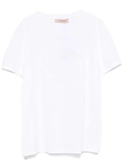Twinset Logo-embroidered T-shirt In White