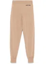 Twinset Logo-embroidered Track Pants In Brown