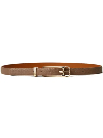 Twinset Logo-engraved Buckle Belt In Brown