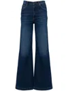 Twinset Logo-engraved Buttons Jeans In Blue