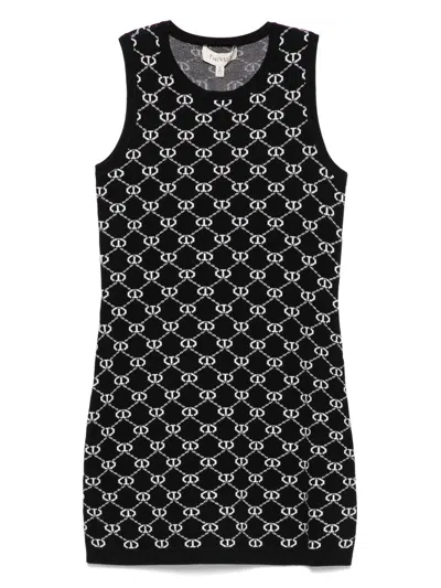 Twinset Kids' Logo-intarsia Dress In Black