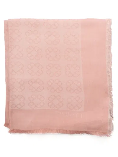Twinset Logo-jacquard Scarf In Pink