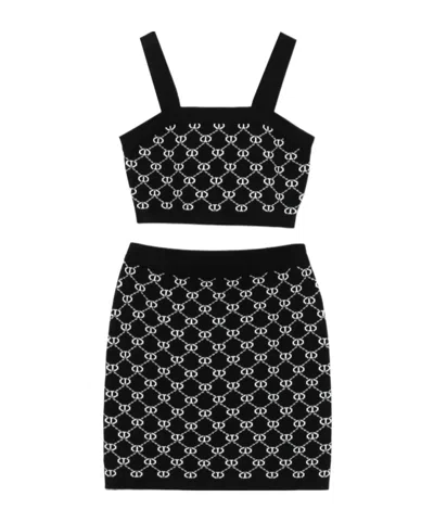 Twinset Logo-jacquard Skirt Set (set Of Two) In Black
