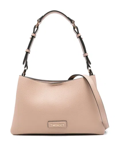 Twinset Logo-lettering Crossbody Bag In Pink