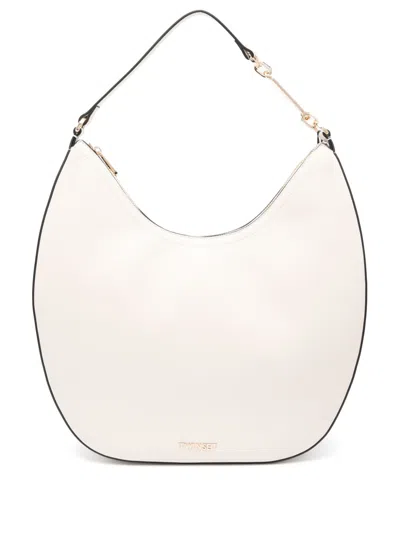 Twinset Logo-lettering Shoulder Bag In Neutrals