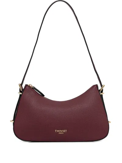 Twinset Logo-lettering Shoulder Bag In Red