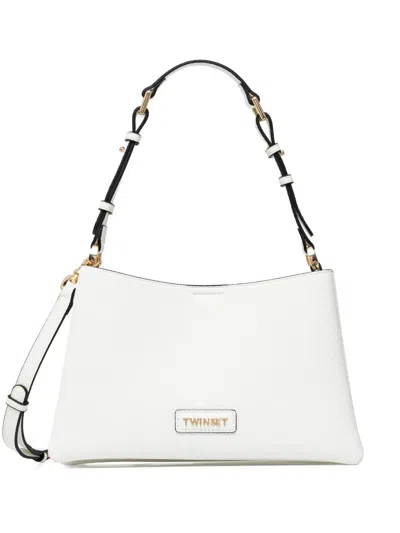 Twinset Logo-lettering Shoulder Bag In White