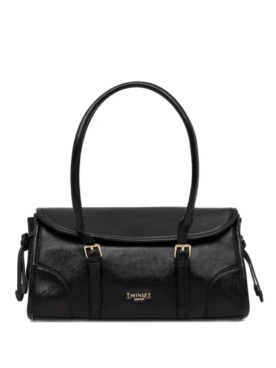 Twinset Logo-lettering Tote Bag In Black