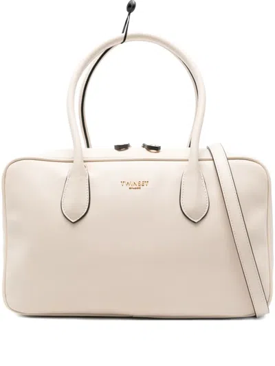 Twinset Logo-lettering Tote Bag In Neutral