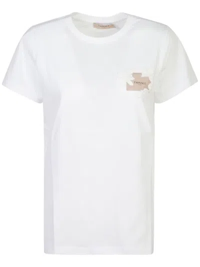 Twinset Logo-patch Cotton T-shirt In White